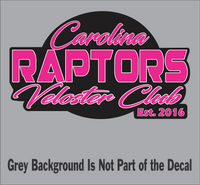 Official Carolina Raptors Veloster Club Decals