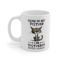 "Disturbed Kitty" Ceramic Coffee Mug - 11 oz