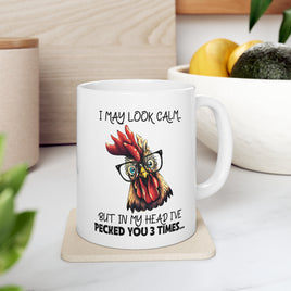 "Get Pecked" Ceramic Coffee Mug - 11 oz