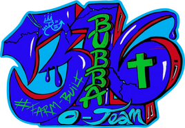 Bubba 316 Official Decal - Graffiti Logo - Blue