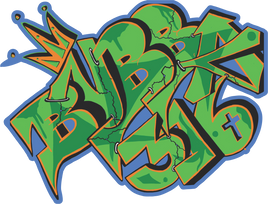 Bubba 316 Official Decal - Graffiti Logo - Green